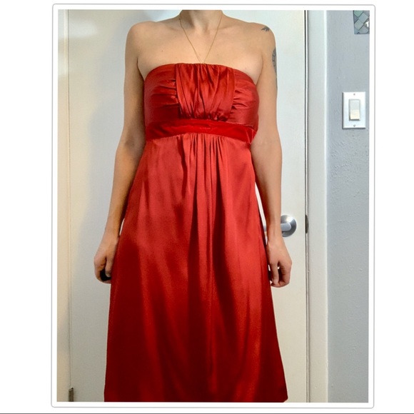 Banana Republic Red Silk Strapless Dress - Picture 5 of 7